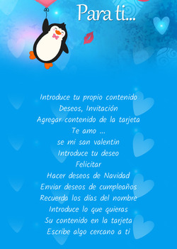 Pingüino de tarjeta con corazón
