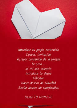 Tarjeta con corazones de origami