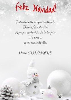 Tarjeta con muñeco de nieve sonriente