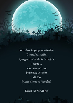 Tarjeta de Halloween con luna