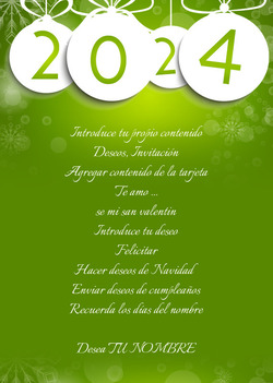 Tarjeta verde año nuevo 2016